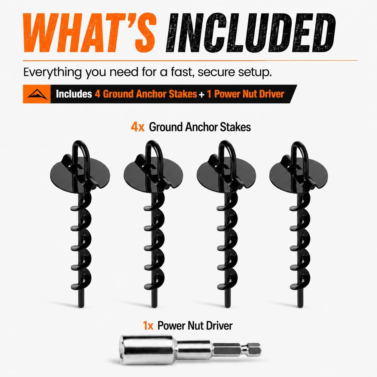 Outdoor Ground Anchor Stakes for Trampoline, Tent, and Canopy Stability