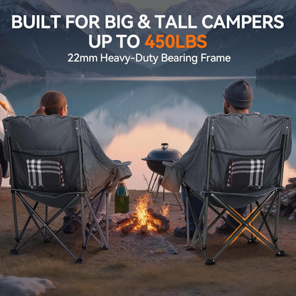 Oversized Camping Chair for Outdoor Relaxation, Beach, and Backyard Use