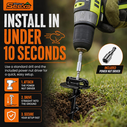 Outdoor Ground Anchor Stakes for Trampoline, Tent, and Canopy Stability