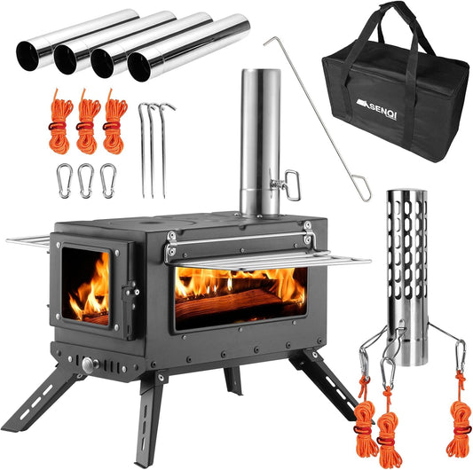 Heavy Duty Wood Burning Stove for Camping, Hiking and Outdoor Cooking