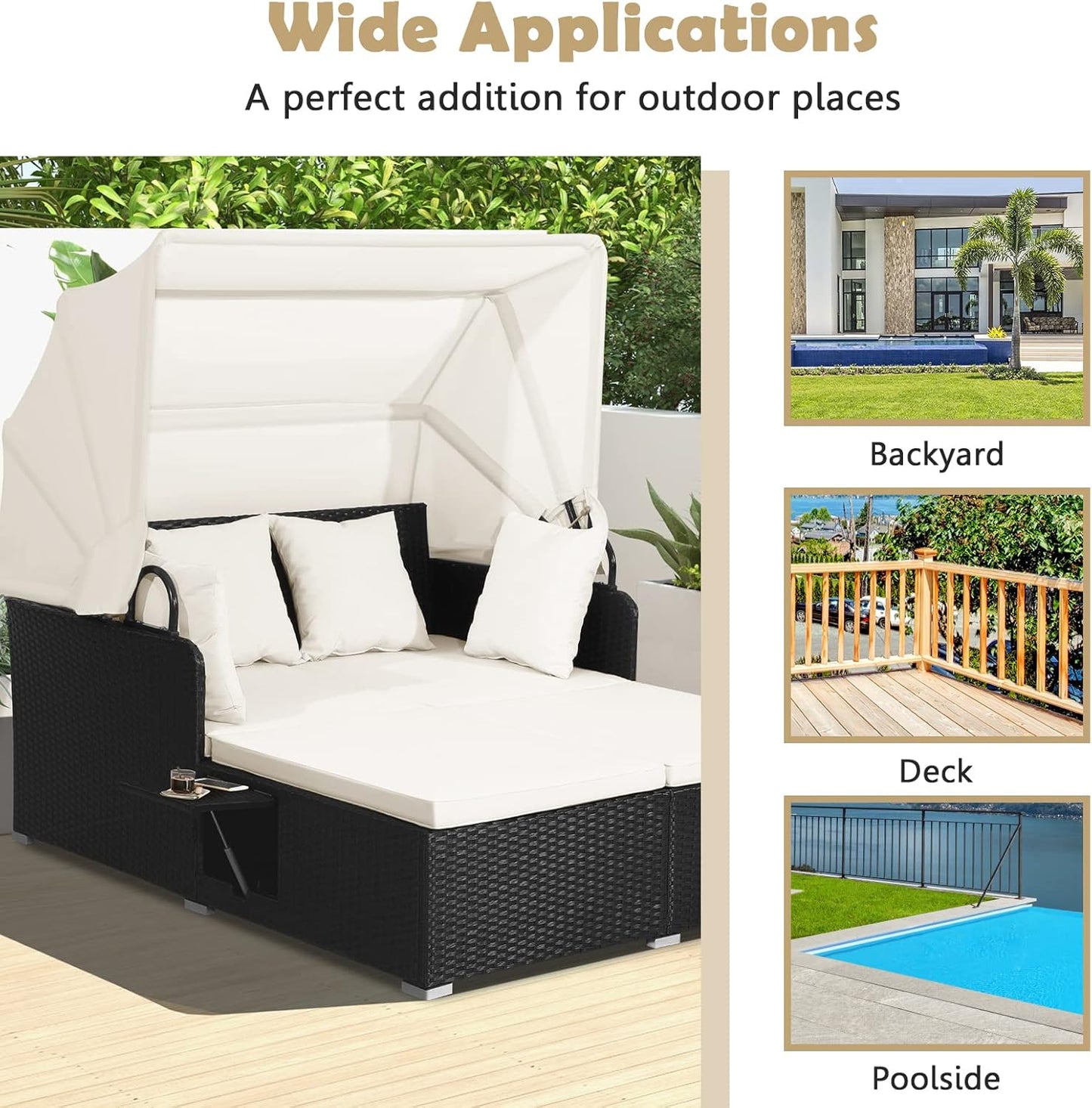 Foldable Outdoor Conversation Set for Patio, Garden and Backyard