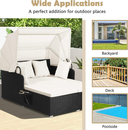 Foldable Outdoor Conversation Set for Patio, Garden and Backyard