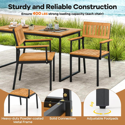 Outdoor Rectangular Wicker Armchairs – Durable Patio & Farmhouse Seating Set