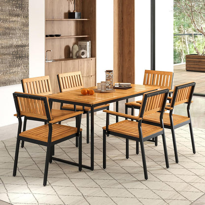 Outdoor Rectangular Wicker Armchairs – Durable Patio & Farmhouse Seating Set