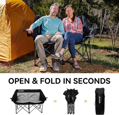 Portable Double Camping Chair for Outdoor Relaxation and Travel Use