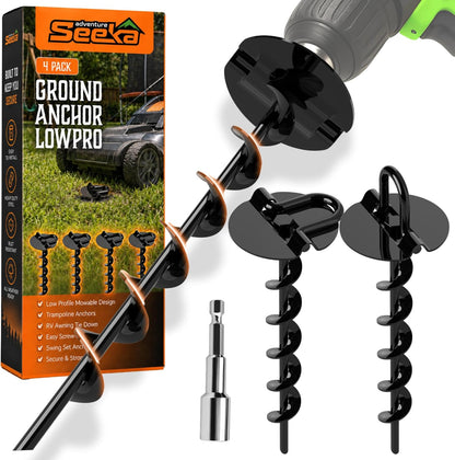 Outdoor Ground Anchor Stakes for Trampoline, Tent, and Canopy Stability