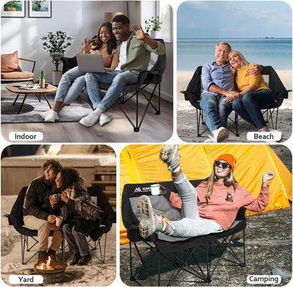 Portable Double Camping Chair for Outdoor Relaxation and Travel Use