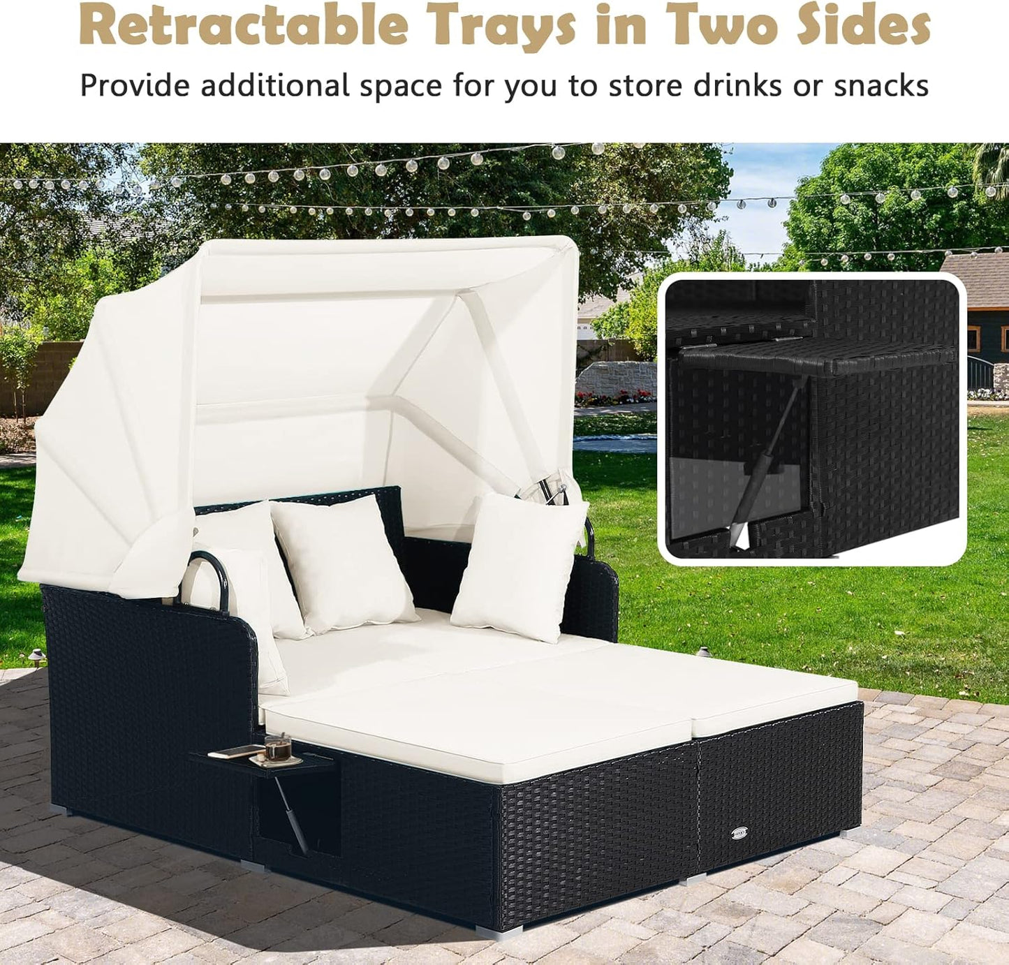 Foldable Outdoor Conversation Set for Patio, Garden and Backyard